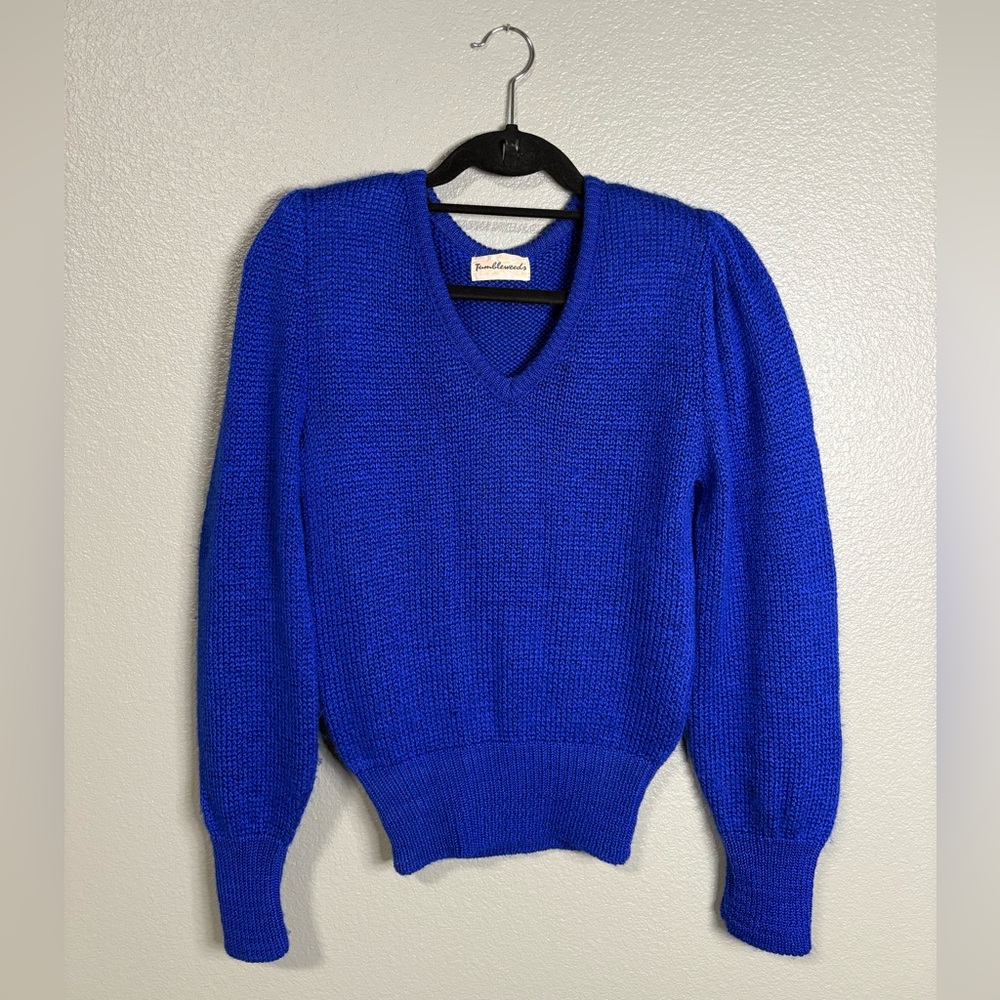 Vibrant Blue V-Neck Sweater